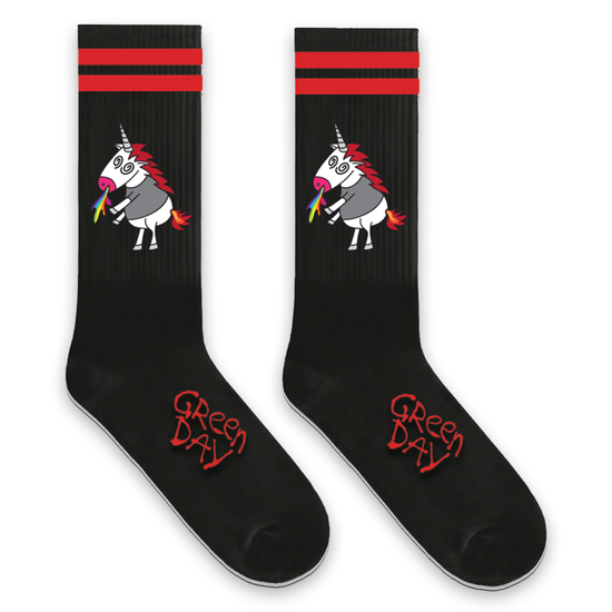 Custom Woven Black Unicorn Socks