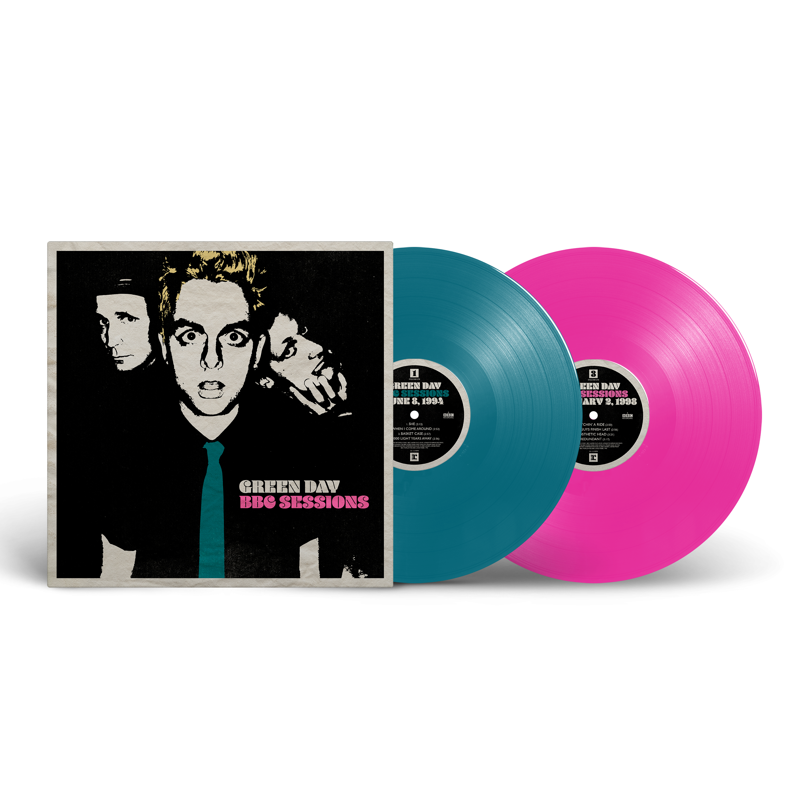 Green Day - Uno LP (Pink Vinyl), Dos LP (Blue Vinyl) & Tre…